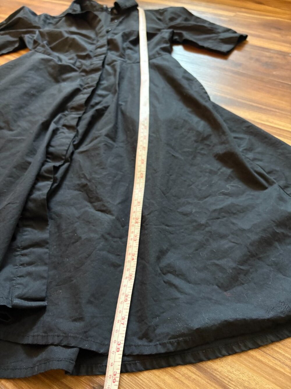 Black midi shirtdress with pockets - Picture 6 of 8
